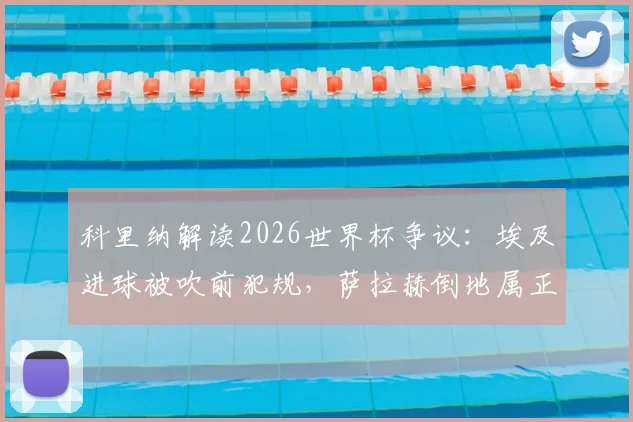 科里纳解读2026世界杯争议:埃及进球被吹前犯规,萨拉赫倒地属正常对抗